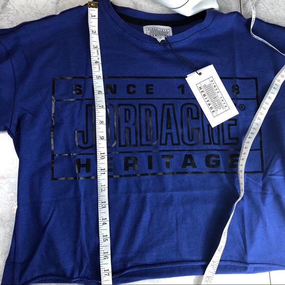 Jordache Kimberly Crop Tee Blue & Black Size S NWT - Picture 6 of 8